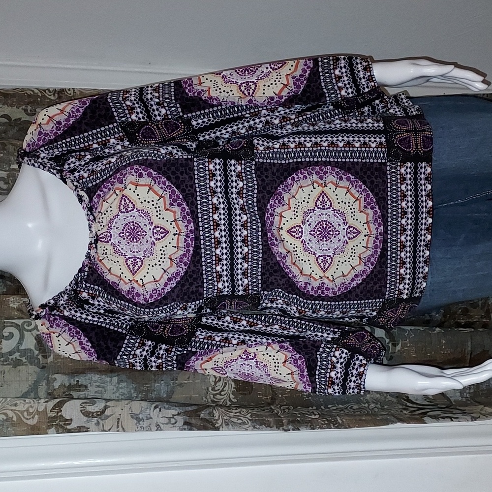 Style and Co Women's 3/4 Sleeve Blouse Size Large